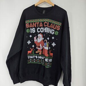 Gildan Crewneck Sweatshirt Santa Claus Is Coming That’s What She Said Unisex XL